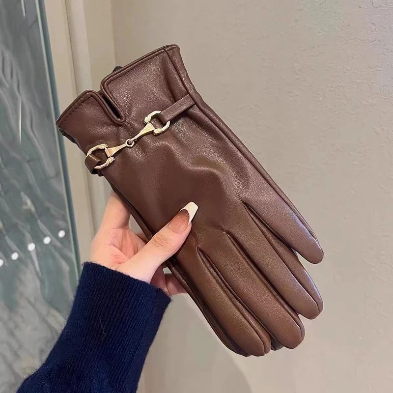 Luxuriöse Leder-Touchscreen-Handschuhe Karnz