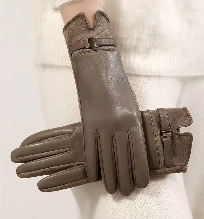 Luxuriöse Leder-Touchscreen-Handschuhe Karnz