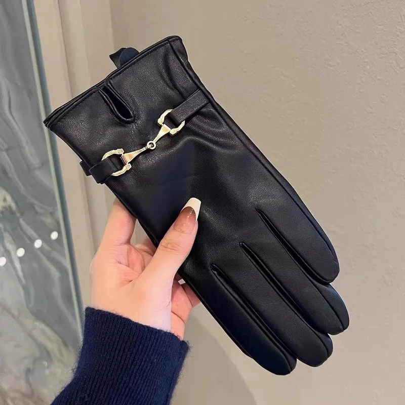 Luxuriöse Leder-Touchscreen-Handschuhe Karnz