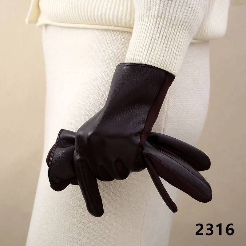 Luxuriöse Leder-Touchscreen-Handschuhe Karnz