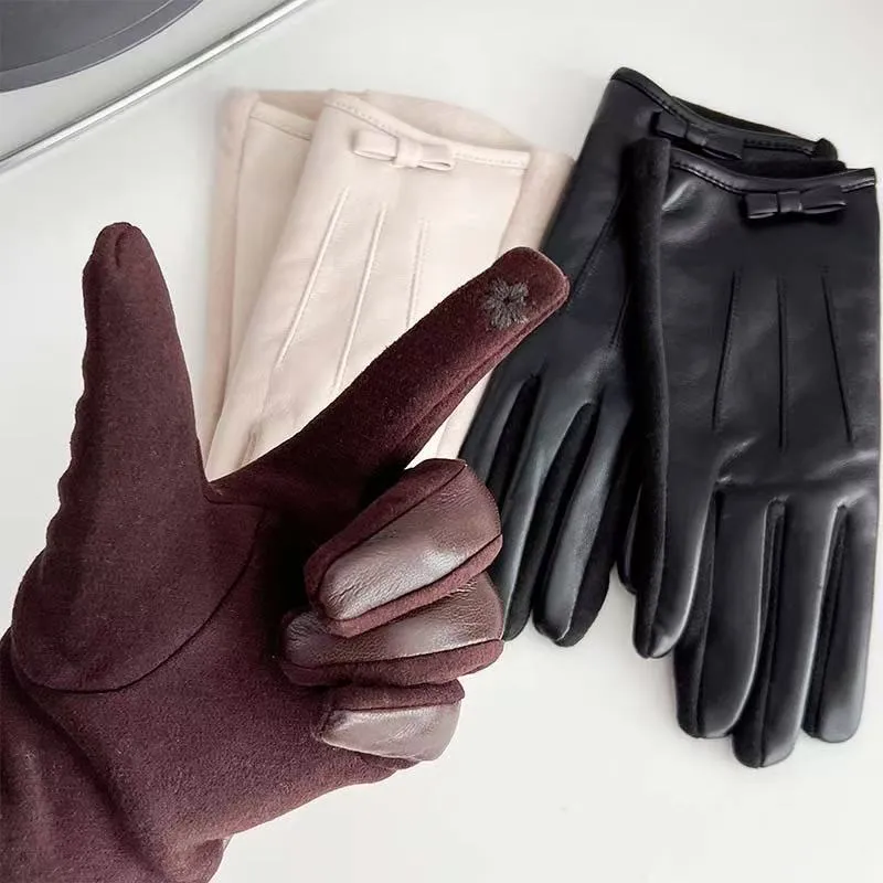 Elegante Leder Touchscreen Handschuhe Karnz