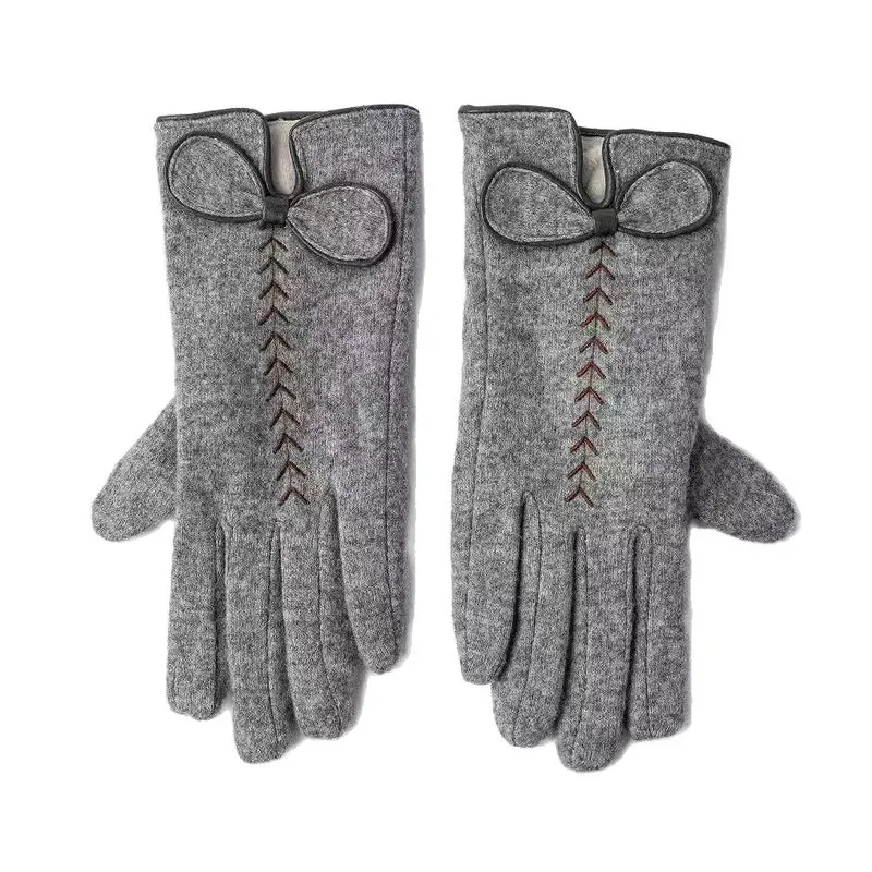 Elegante Bow-verzierte Touchscreen-Handschuhe Karnz