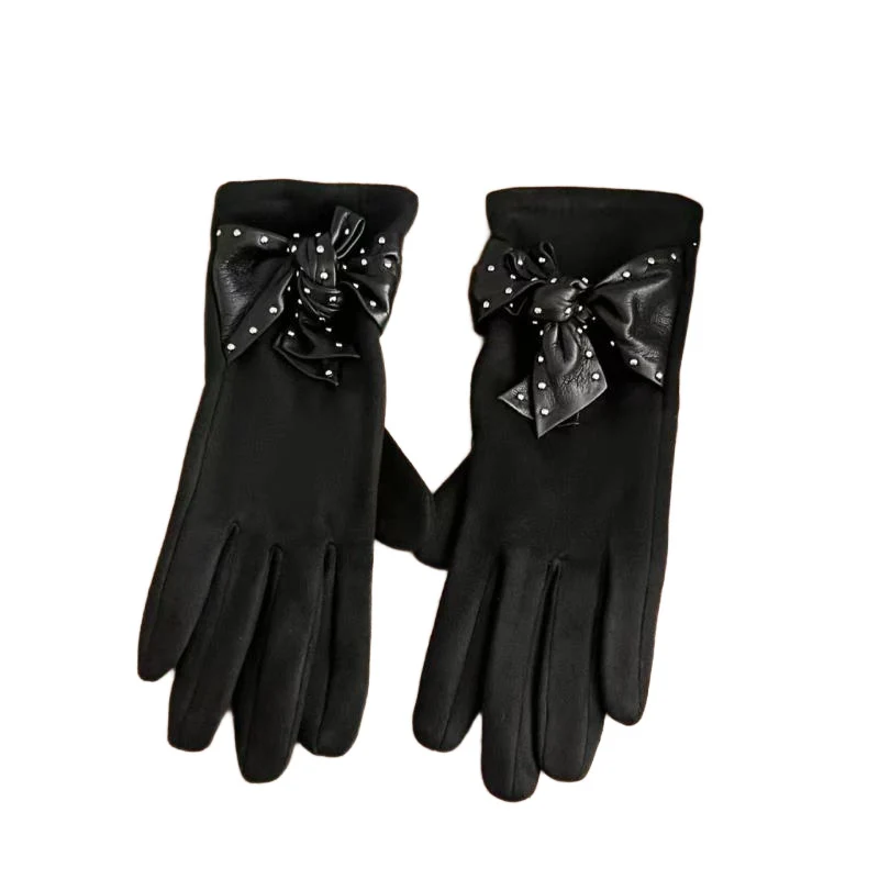 Elegante Bow-verzierte Touchscreen-Handschuhe Karnz