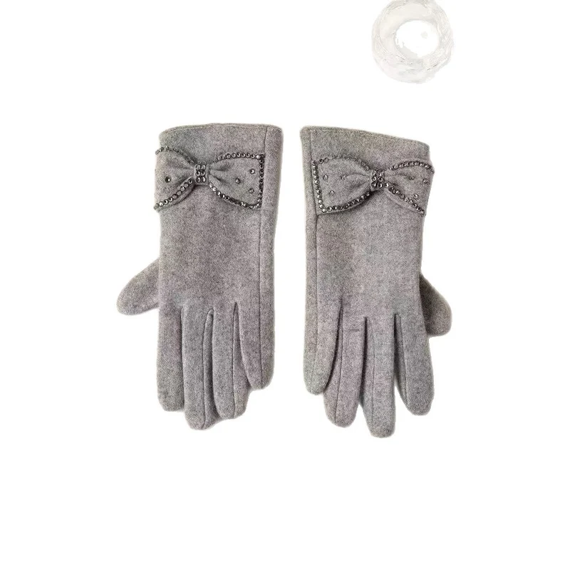 Elegante Bow Detail Touchscreen-Handschuhe Karnz