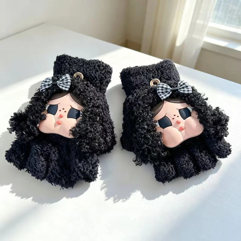 Niedliche Plüsch-Charakter-Fingerlose Handschuhe Karnz