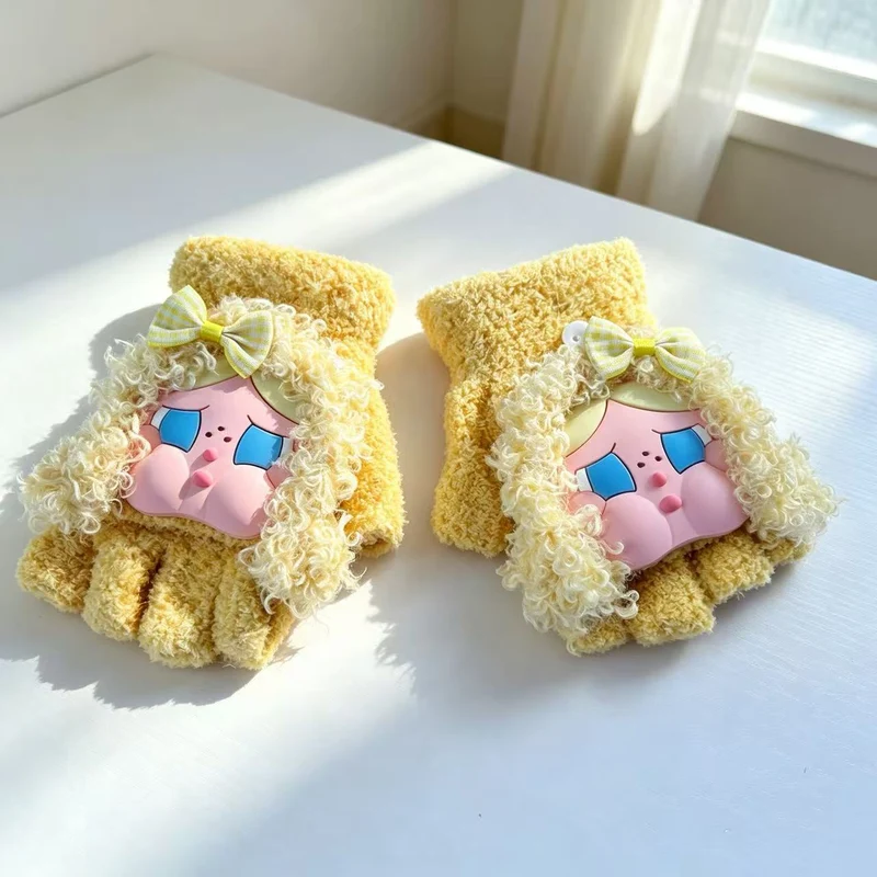 Niedliche Plüsch-Charakter-Fingerlose Handschuhe Karnz