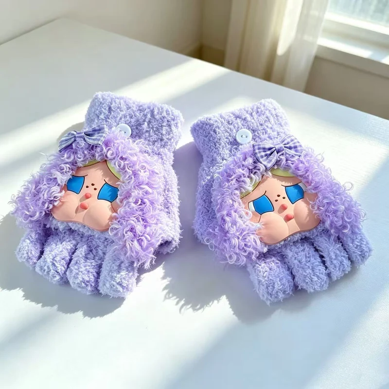 Niedliche Plüsch-Charakter-Fingerlose Handschuhe Karnz