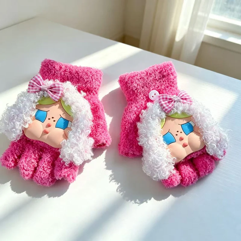 Niedliche Plüsch-Charakter-Fingerlose Handschuhe Karnz