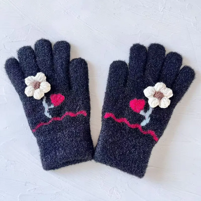 Schmetterlingsverzierte Touchscreen-Handschuhe Karnz