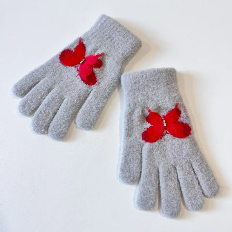 Schmetterlingsverzierte Touchscreen-Handschuhe Karnz