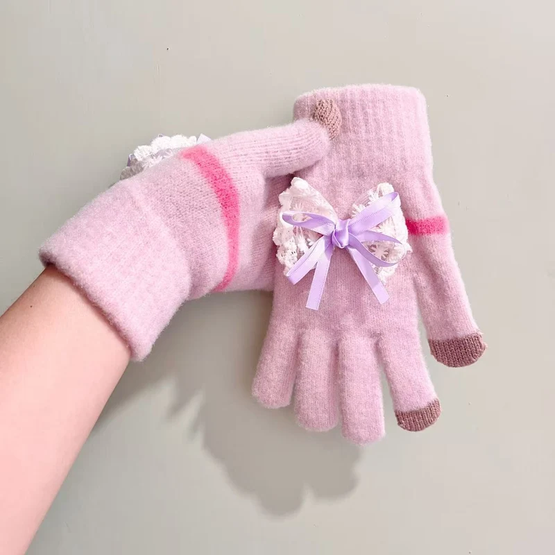Schmetterlingsverzierte Touchscreen-Handschuhe Karnz