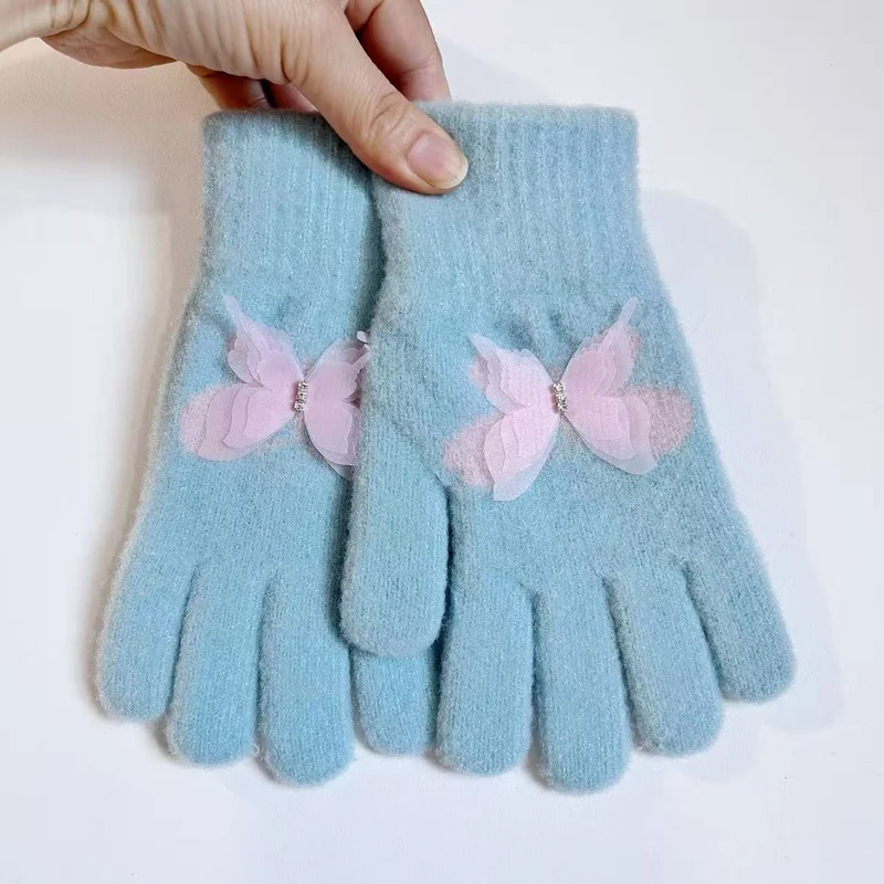 Schmetterlingsverzierte Touchscreen-Handschuhe Karnz