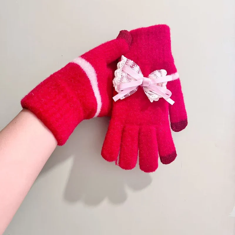 Schmetterlingsverzierte Touchscreen-Handschuhe Karnz
