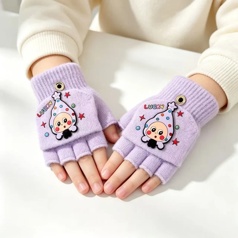 Verspielte Cartoon Fingersless Handschuhe Karnz