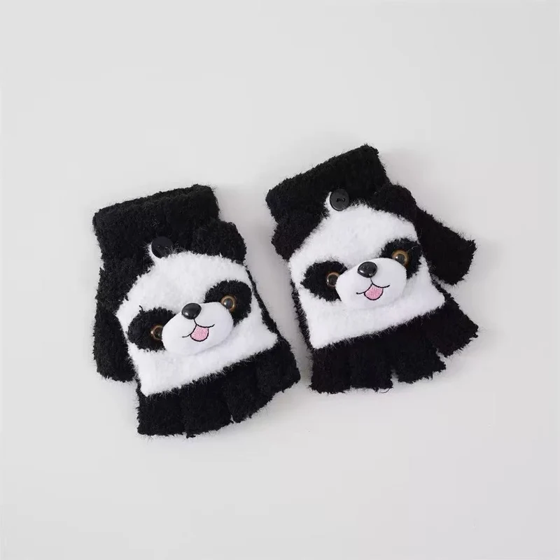 Niedliche Panda-Themen-Fingerlosen Handschuhe Karnz