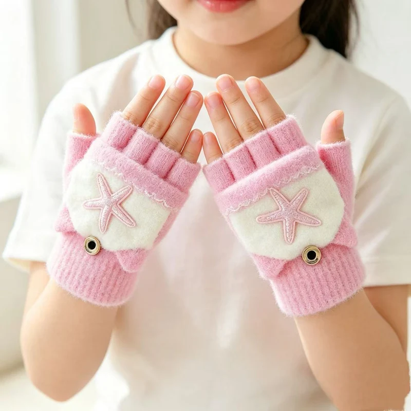 Niedliche Cartoon-Themen-Fingerlose Handschuhe Karnz