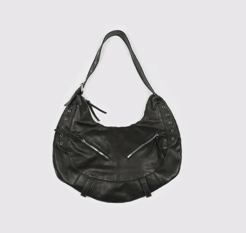 Multi-Pocket Lässige Leder Hobo Tasche