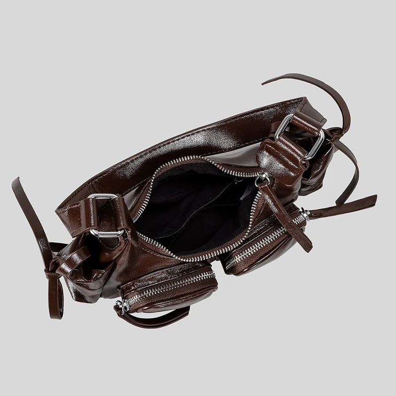 Mehrfach-Taschen Leder Handtasche