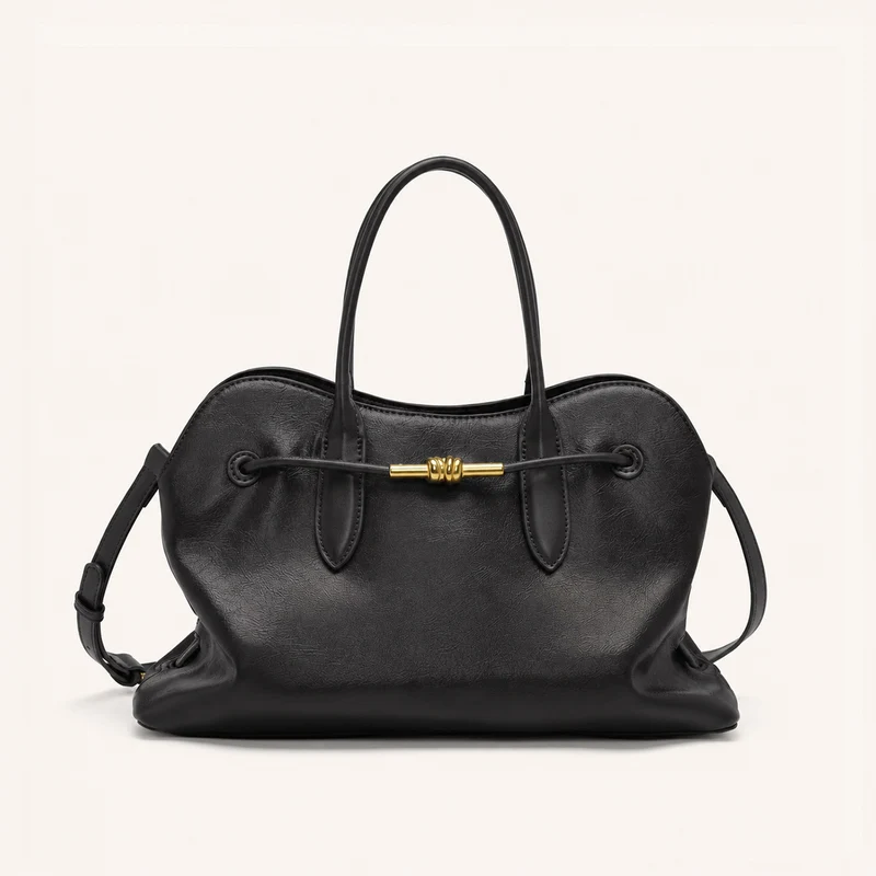 Akzentuierte Leder-Handtasche