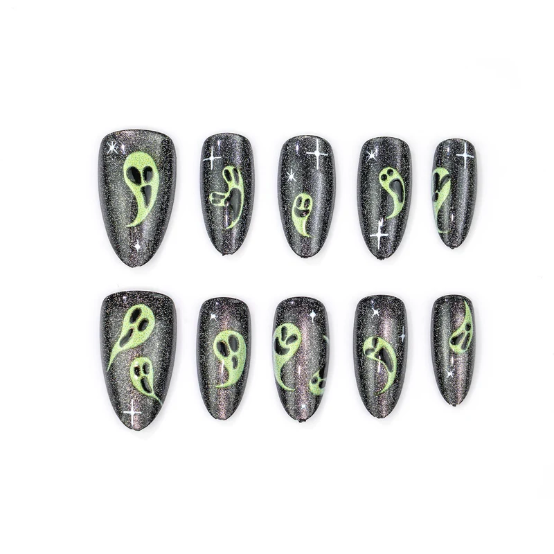 Geister-Themen Stiletto Press-On Nagelkunst Karnz
