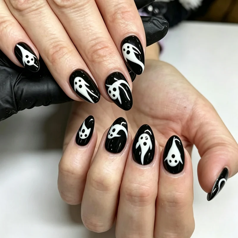 Ghost-Themen Press-On Nagelkunst Set Karnz