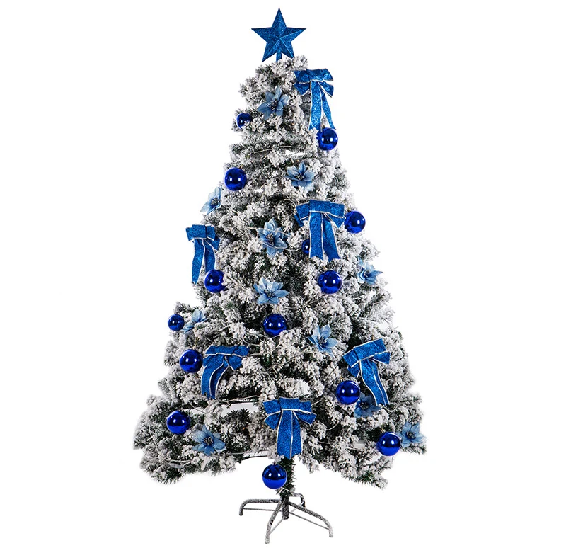 Premium Flocked Weihnachtsbaum mit dekorativen Ornamenten Karnz