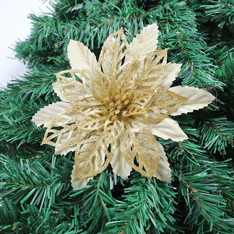 Glitzernde Florale Weihnachtsbaumdekoration Karnz