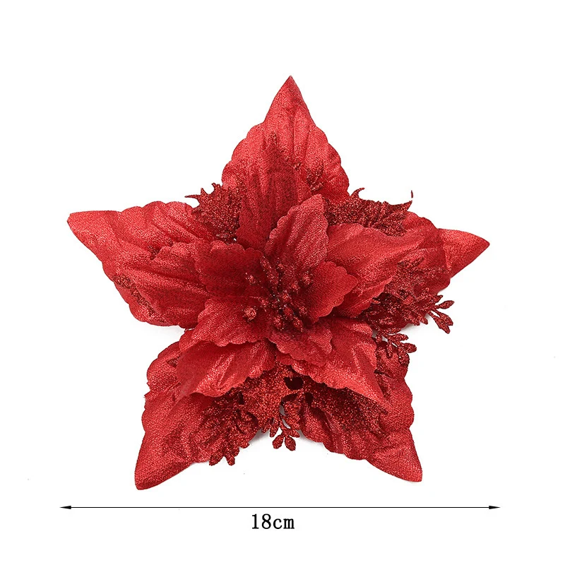 Dekorative Glitzernde Weihnachtsstern Blume Ornament Karnz