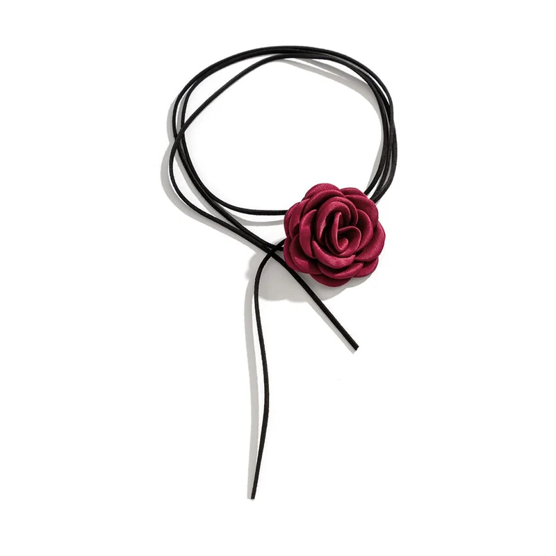 Floral Satin Cord Choker Karnz