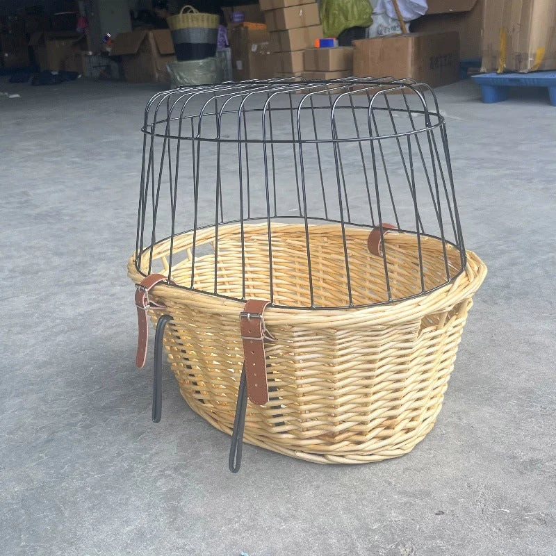 gewebter Rattan-Fahrrad-Vorderrkorb mit Schnellverschluss-Befestigungssystem Karnz