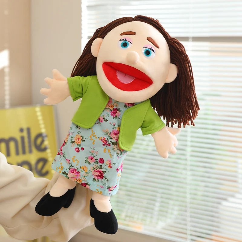 Handpuppe Plüsch Junge Charakter mit beweglichem Mund und weichem Stoffkörper Karnz