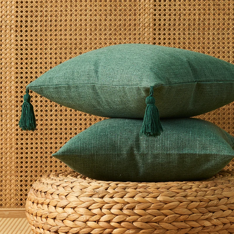 Artisan Texturiertes Wurfkissen mit Quasten