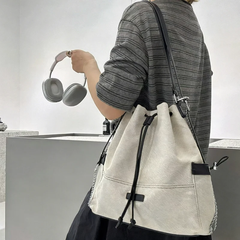 Stilvolle Zugband Eimer Tasche