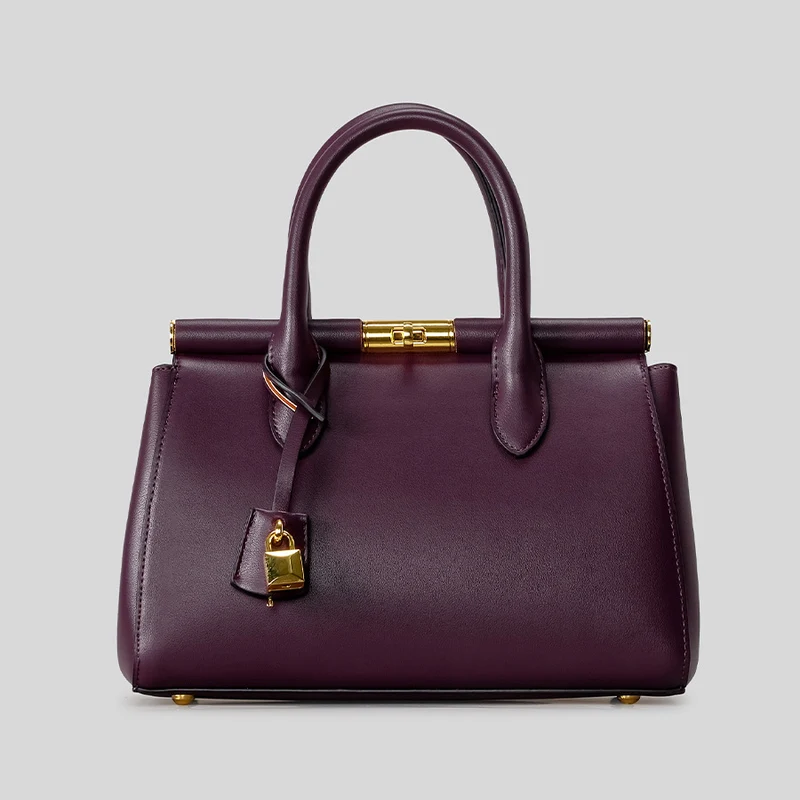 Strukturierte Leder-Handtasche