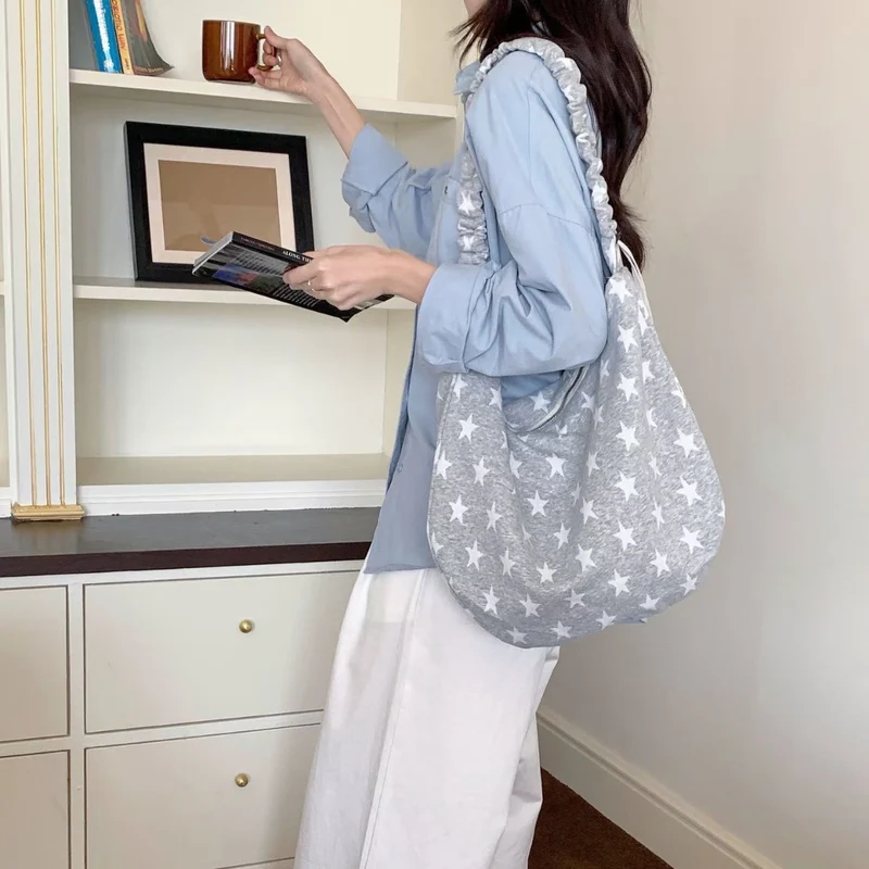 Weiche Baumwollstern-Druck Hobo Tasche