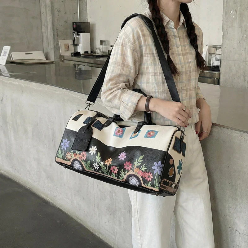 Blumenmuster Canvas Duffle Bag Karnz