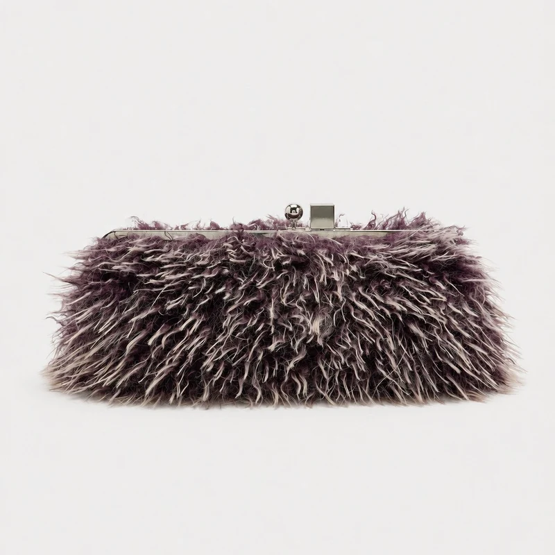 Plüsch Kunstfell Abend Clutch