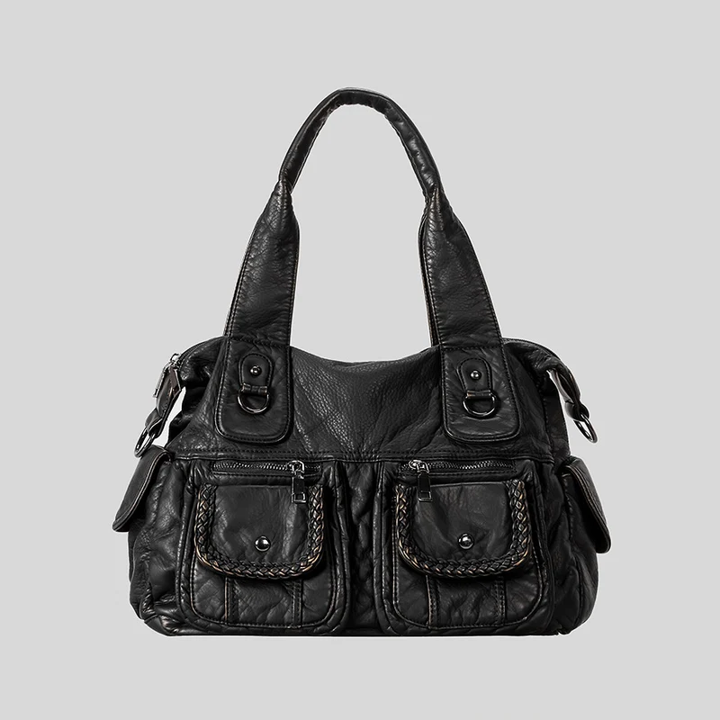 Multifunktionale Lederhandtasche