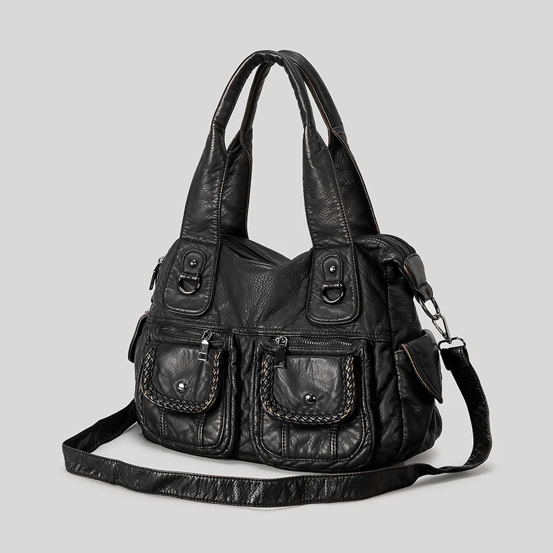 Multifunktionale Lederhandtasche