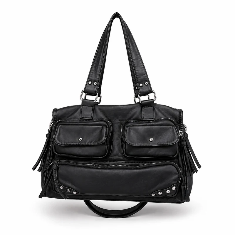 Multitaschen-Leder-Satteltasche