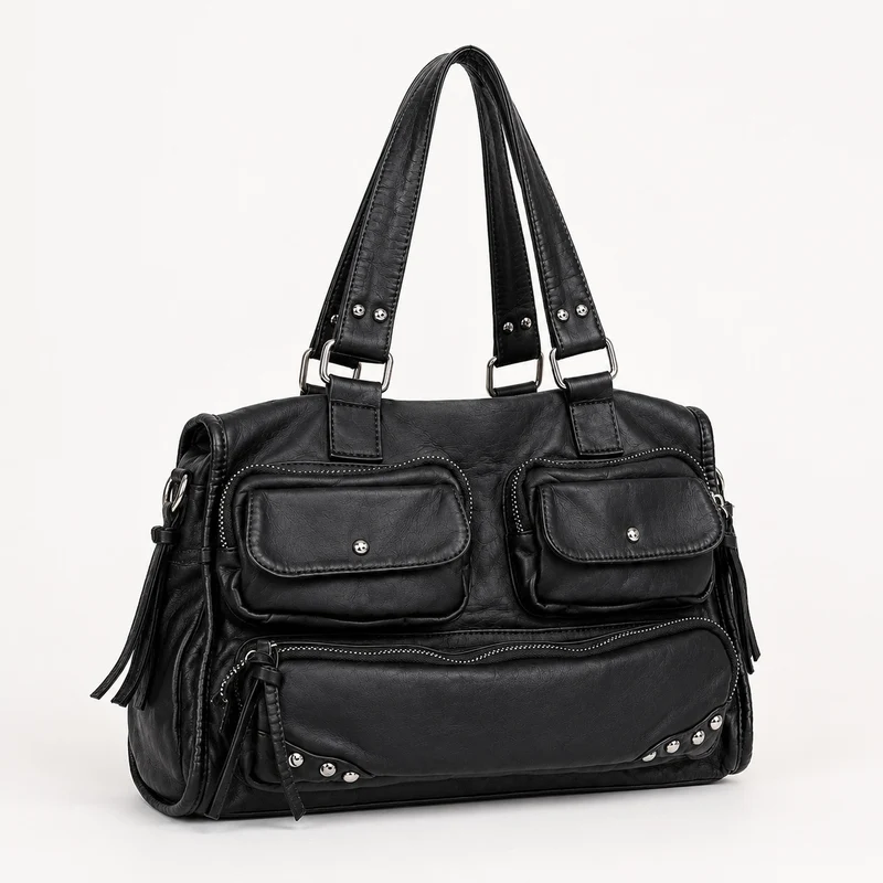 Multitaschen-Leder-Satteltasche