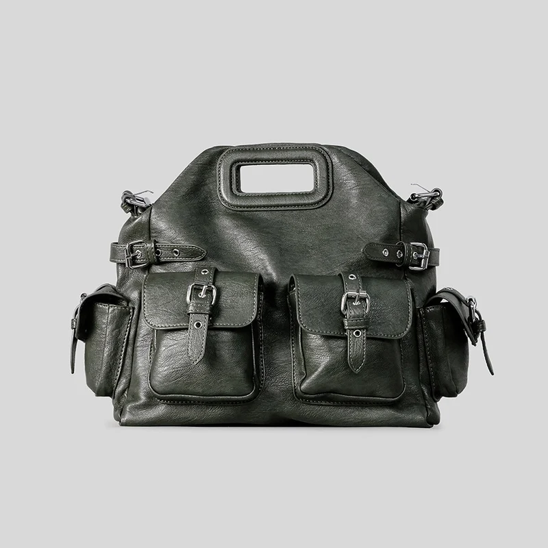 Mehrfach-Taschen Leder Handtasche
