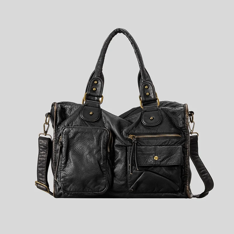 Multi-Taschen Funktionale Leder-Handtasche