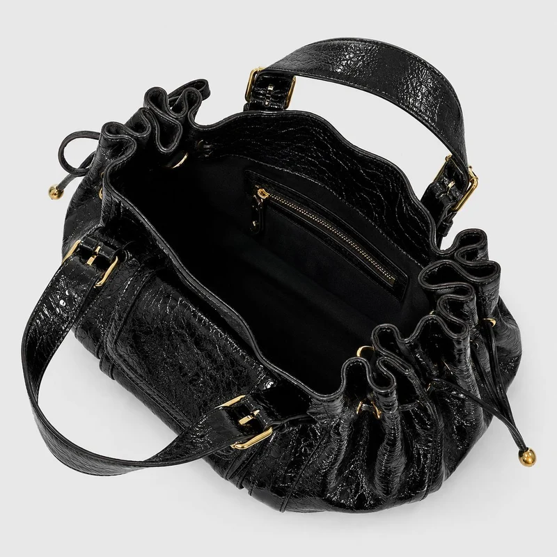 Luxuriöse Texturierte Lederhandtasche