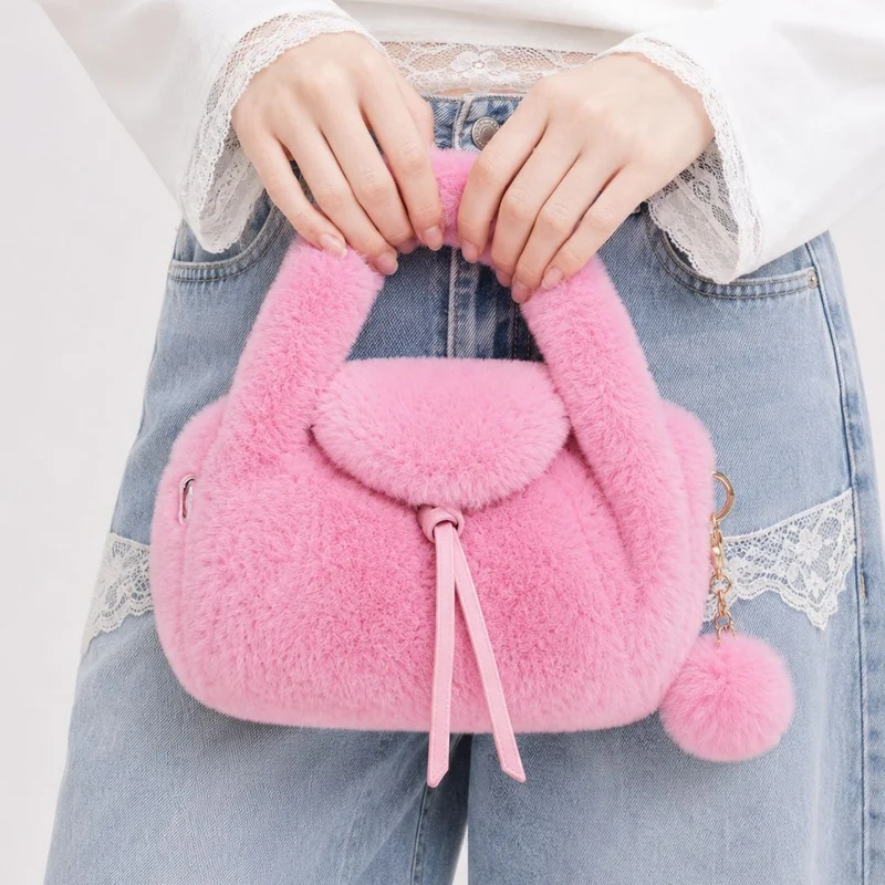 Luxuriöse Kunstpelz-Handtasche