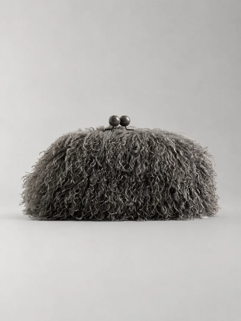 Fell-texturierte Clutch-Tasche