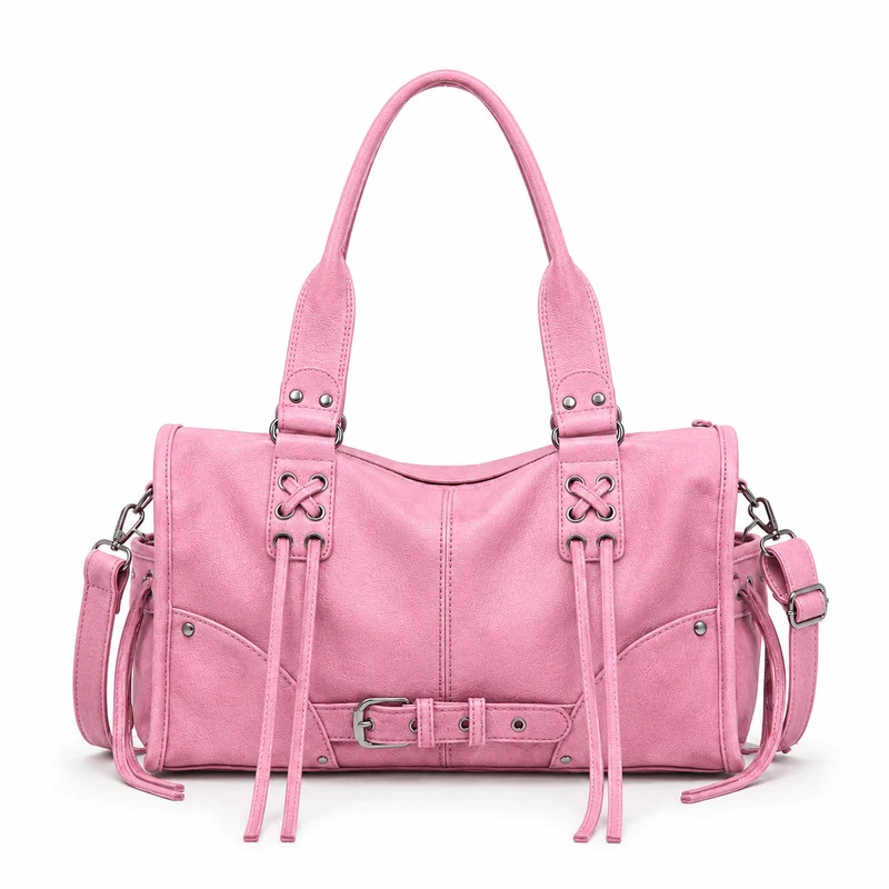 Elegante strukturierte Lederhandtasche