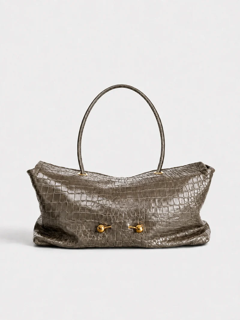 Elegante Krokodil-Textur Schultertasche