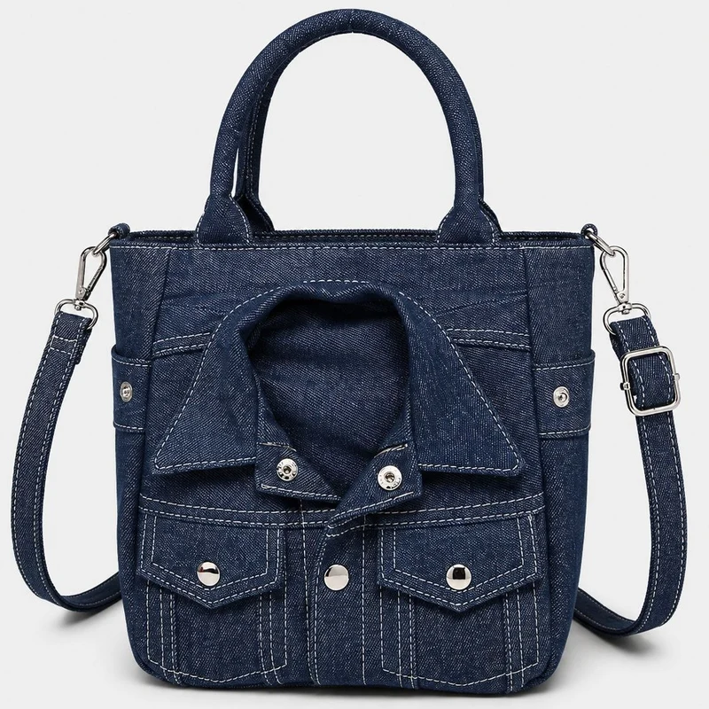 Denim-Style Tote Bag