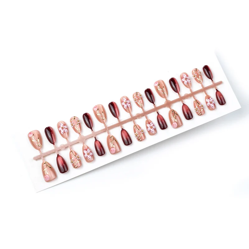 Floral Luxus Press-On Nagelkunst Set Karnz